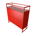 Highboard fünfzehn Bar red