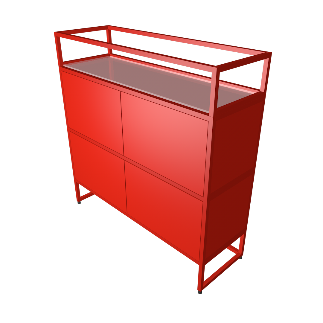 Highboard fünfzehn Bar red