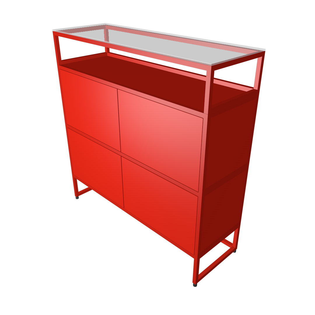 Highboard fünfzehn red
